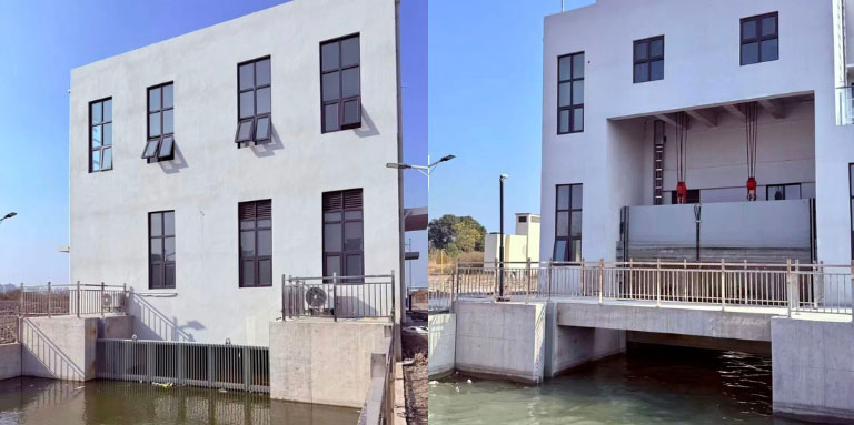 上海松江南站大型居住社区高家厍西一体化泵闸项目